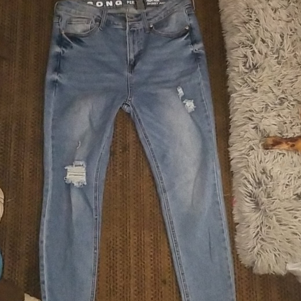 High rise skinny jeans